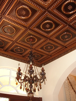 new ceiling for a restaurant in fake tin tiles